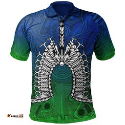 Torres Strait Islander Polo Shirt - Dhari Mask