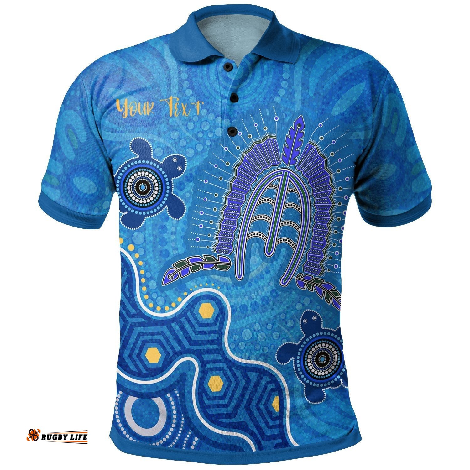 Torres Strait Personalised Polo Shirt - Dhari And Turtle - BN25