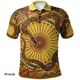 Polo Shirt - Australian Aboriginal Snake - Rainbow Serpent