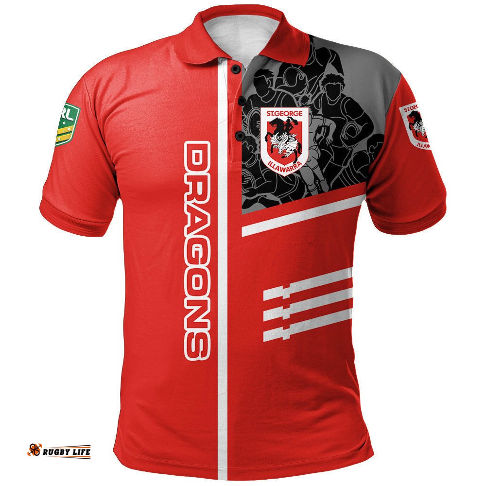 St. George Illawarra Dragons Polo Shirt Personalized Rugby For Fan - NRL