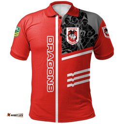 St. George Illawarra Dragons Polo Shirt Personalized Rugby For Fan - NRL