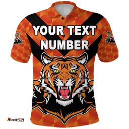 Custom Personalised Balmain Polo Shirt Tigers Orange Vibes No.1