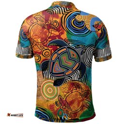 Aboriginal Polo Shirt - Turtle Indigenous Art