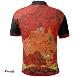 Polo Shirt, Aboriginal Red Patterns Naidoc Week