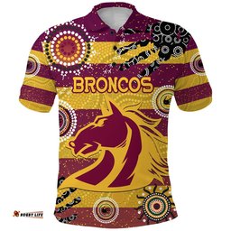 Brisbane Broncos Polo Shirt Indigenous Country Style No.1