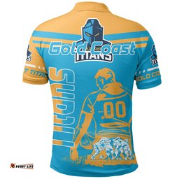 Gold Coast Titans Polo Shirt Personalized Pentagon Style- NRL