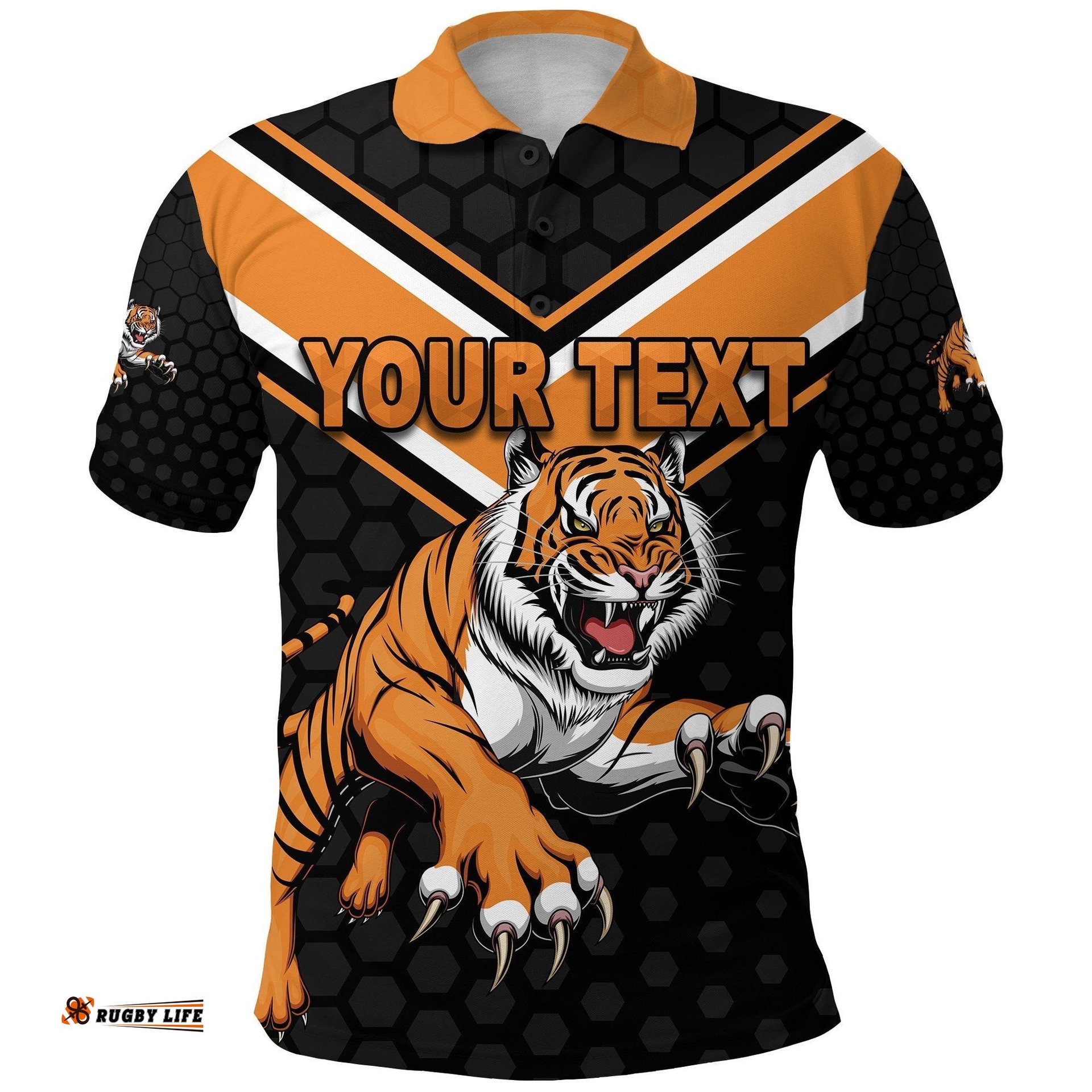 Custom Personalised Wests Polo Shirt Tigers