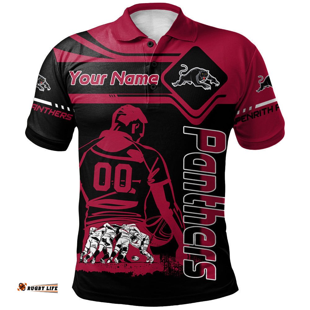 Penrith Panthers Polo Shirt Personalized Pentagon Style- NRL