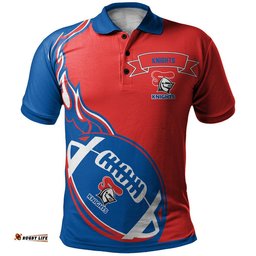Newcastle Knights Polo Shirt Flame Ball - NRL