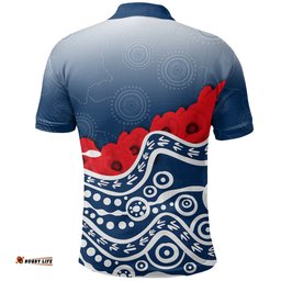 Cats Polo Shirt Anzac Day Poppy Flowers