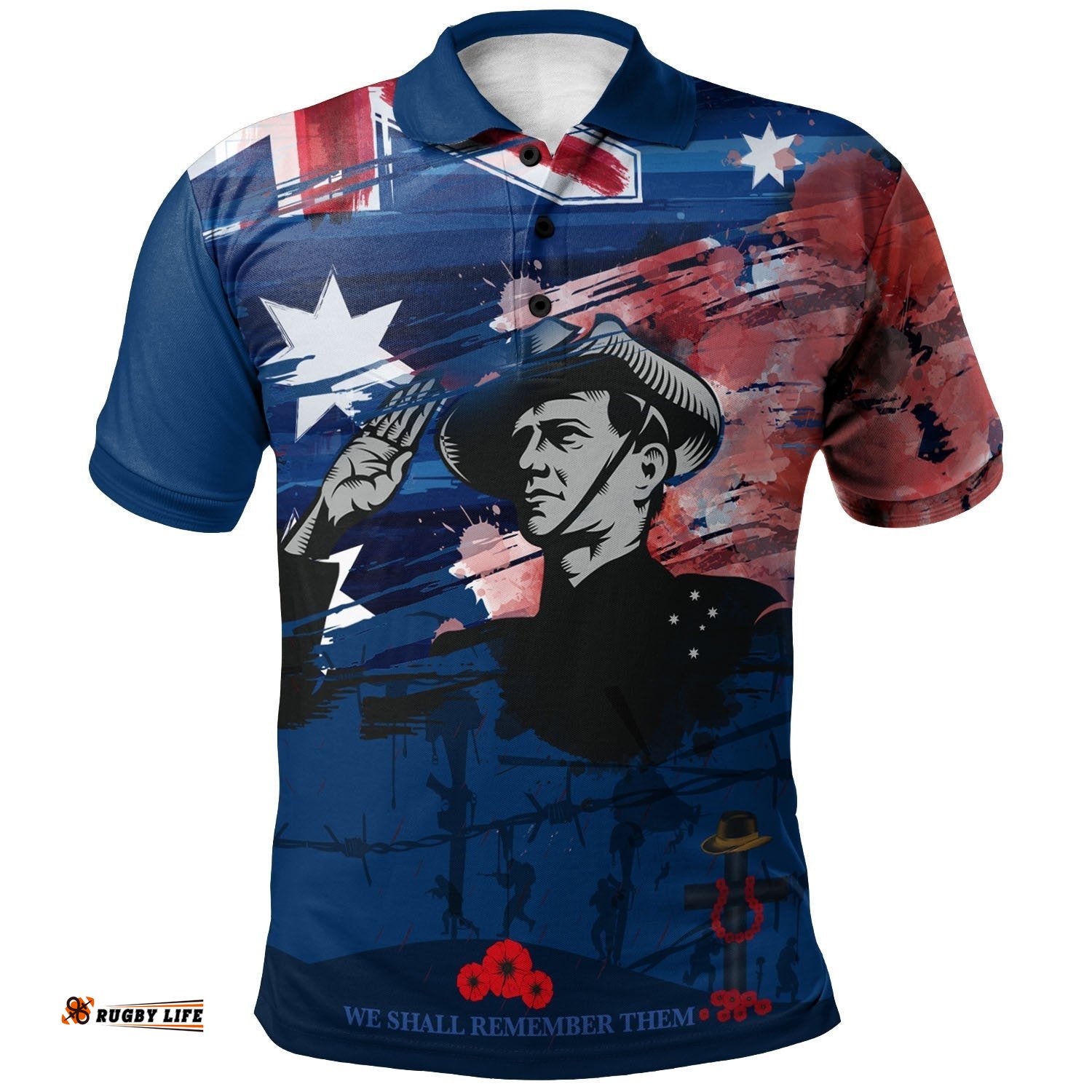 Anzac Day Polo Shirt - We Shall Remember Them