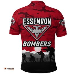 Essendon Bombers ANZAC Polo Shirt Simple Style - Red
