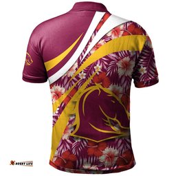 Brisbane Broncos Polo Hibiscus Sport Style - NRL