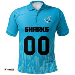 Cronulla-Sutherland Sharks Polo Shirt Logo Sport Ombre - NRL