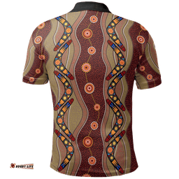 Polo Shirt - Aboriginal Dot Painting Shirt Boomerang Patterns - Unisex