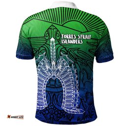 Torres Strait Islanders Polo Shirt - Turtle and Dhari Mask