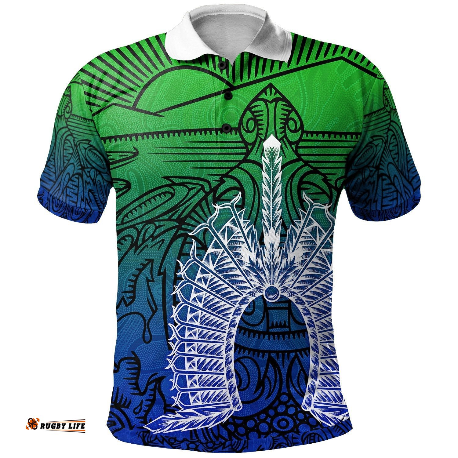 Torres Strait Islanders Polo Shirt - Turtle and Dhari Mask