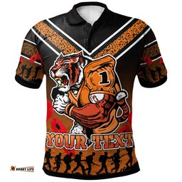 Tigers Rugby Polo Shirt - Custom Anzac Day Tigers Polo Shirt RLT13