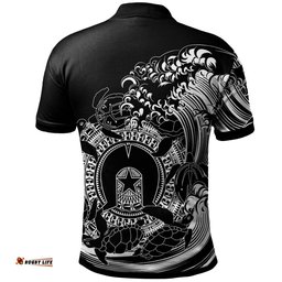 CustomAboriginal Polo Shirt, Torres Strait Islands in Wave Black