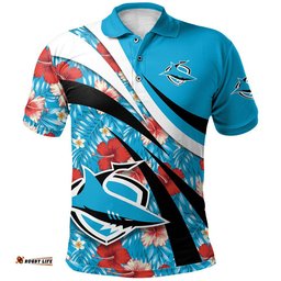 Cronulla-Sutherland Sharks Polo Hibiscus Sport Style - NRL