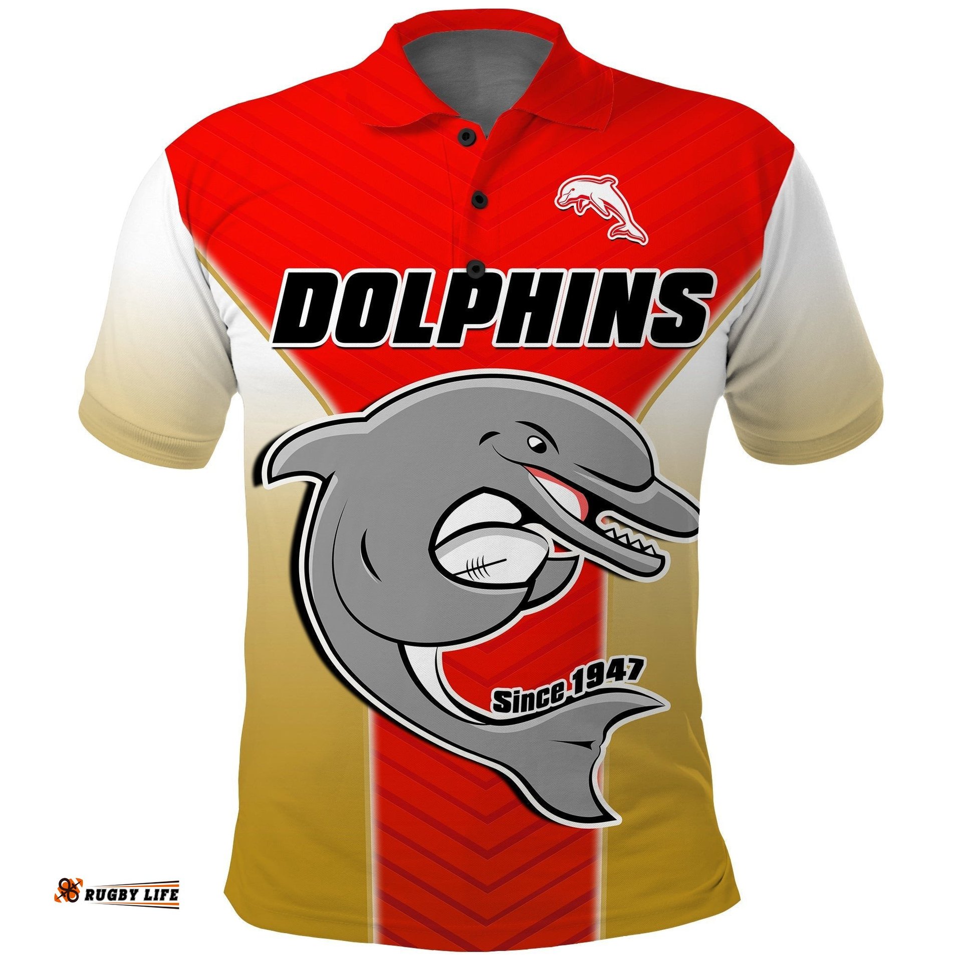 Dolphins Rugby Polo Shirt Since 1947 Dynamic Version