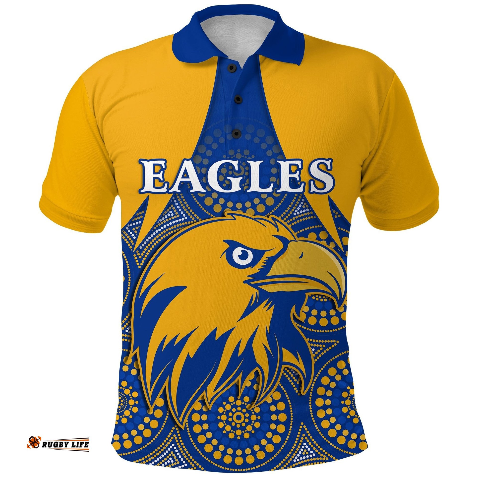 Eagles Indigenous Polo Shirt West Coast 2021 Version Gold