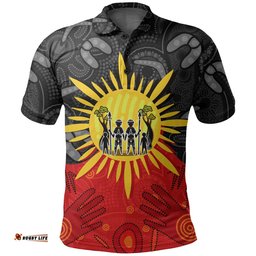 Custom PersonalisedAboriginal Family Polo Shirt Flag Style