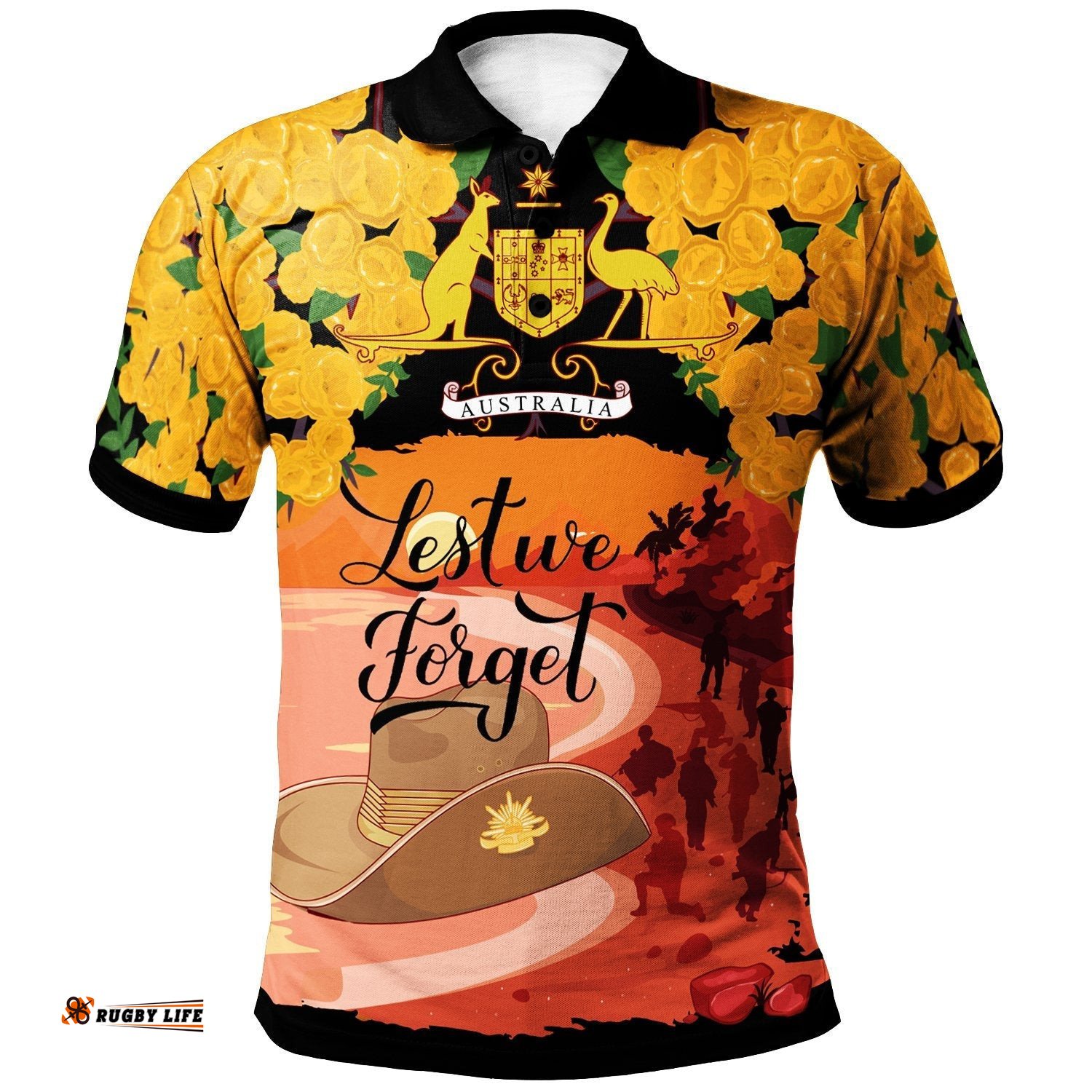 Polo Shirt - Anzac Lest We Forget