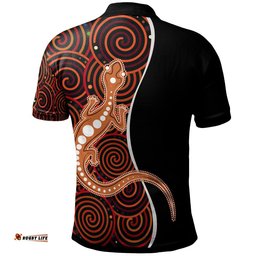 Aboriginal Polo Shirt - Indigenous Lizard Dreaming