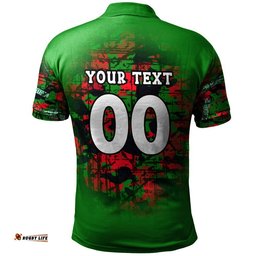 South Sydney Rabbitohs Polo Shirt Camouflage Vintage - NRL