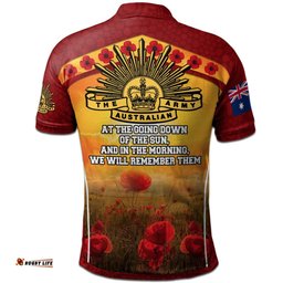 Anzac Polo Shirt - Lest We Forget Aboriginal Version