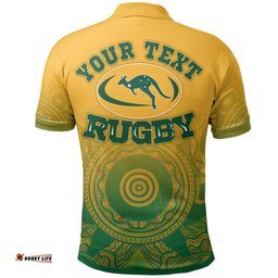 Custom Aboriginal Polo Shirt, Australia Rugby and Coat Of Arms