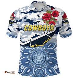 Cowboys ANZAC Polo Shirt Indigenous Vibes - White