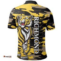 Richmond Tigers Polo Shirt Anzac Day Army Style