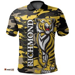 Richmond Tigers Polo Shirt Anzac Day Army Style