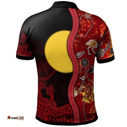 Custom Aboriginal Polo Shirt - Red Indigenous Flag