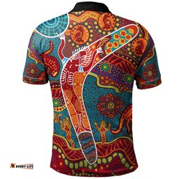 Aboriginal Polo Shirt - Indigenous Boomerang