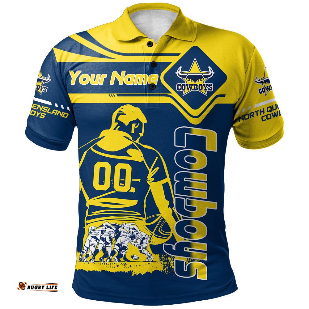 North Queensland Cowboys Polo Shirt Personalized Pentagon Style- NRL