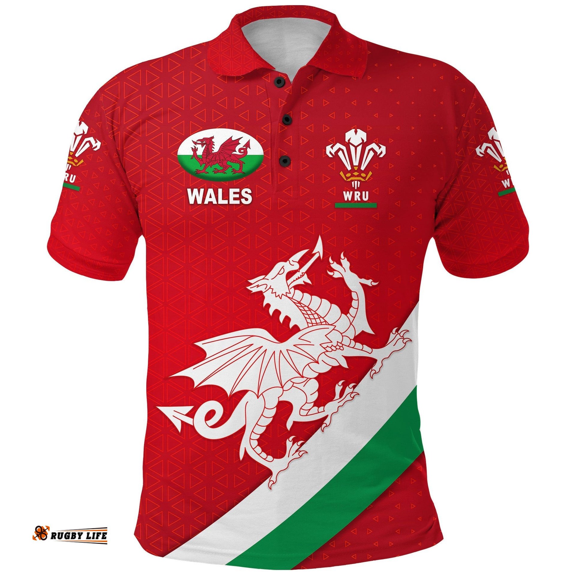 Custom Personalised Wales Rugby Polo Shirt Welsh Cymru Vibes