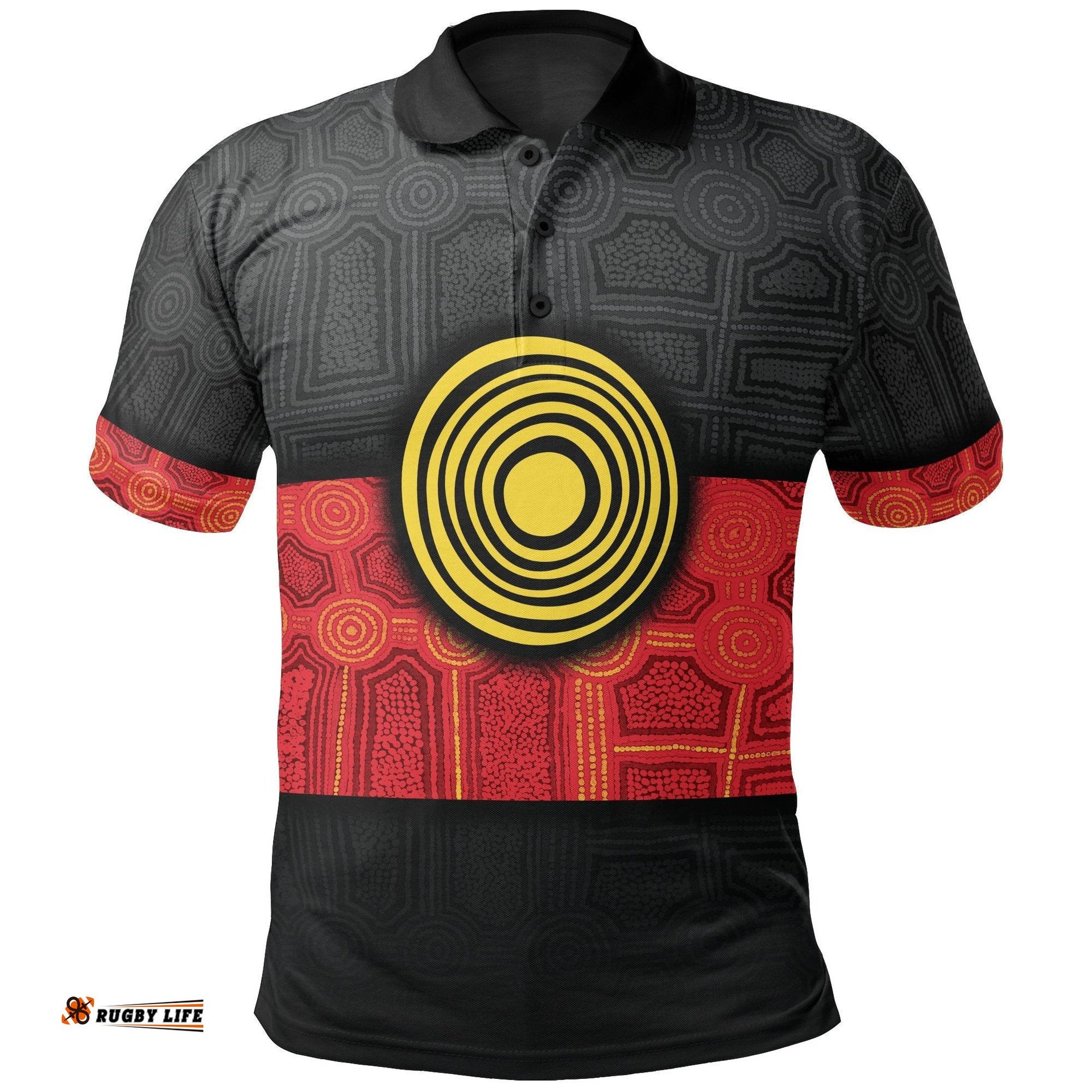 Aboriginal Polo - Aussie Indigenous Flag