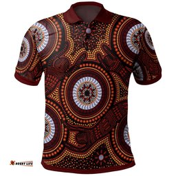 Aboriginal Polo Shirt - Aboriginal Human Dot Painting Art