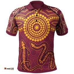 Aboriginal Polo Shirt - Aboriginal Snake And Alligator