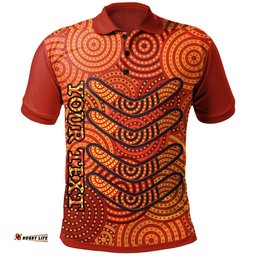 Aboriginal Personalised Polo Shirts - Aboriginal Boomerangs And Dot Circle