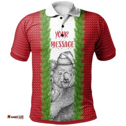 Custom Australia Christmas Polo Shirts - Merry Christmas Koala