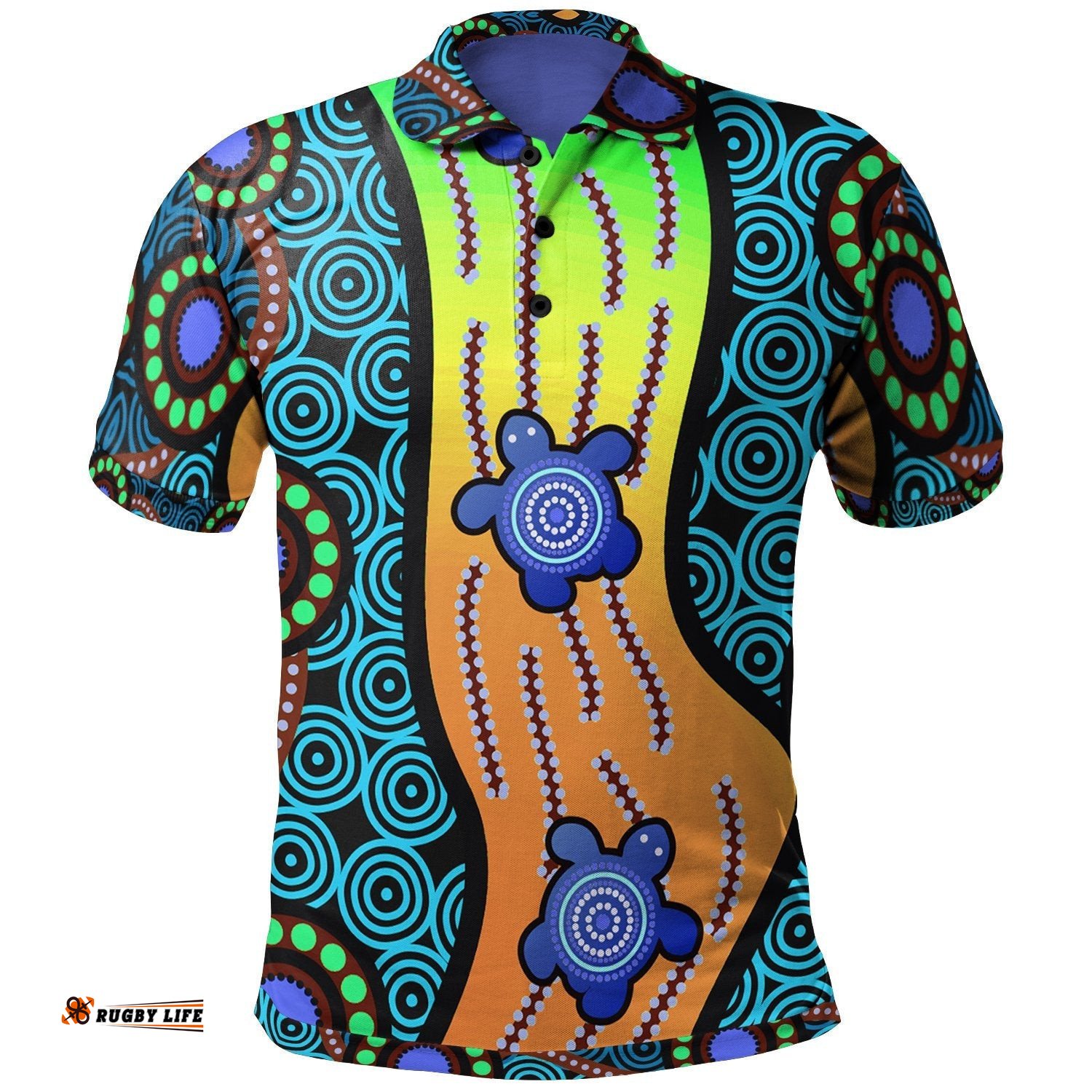 Polo Shirt - Aboriginal Turtle