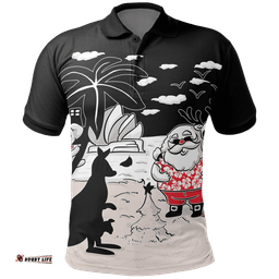 Australia Christmas Polo Shirt - Santa Claus Shirt Kangaroo Ver03