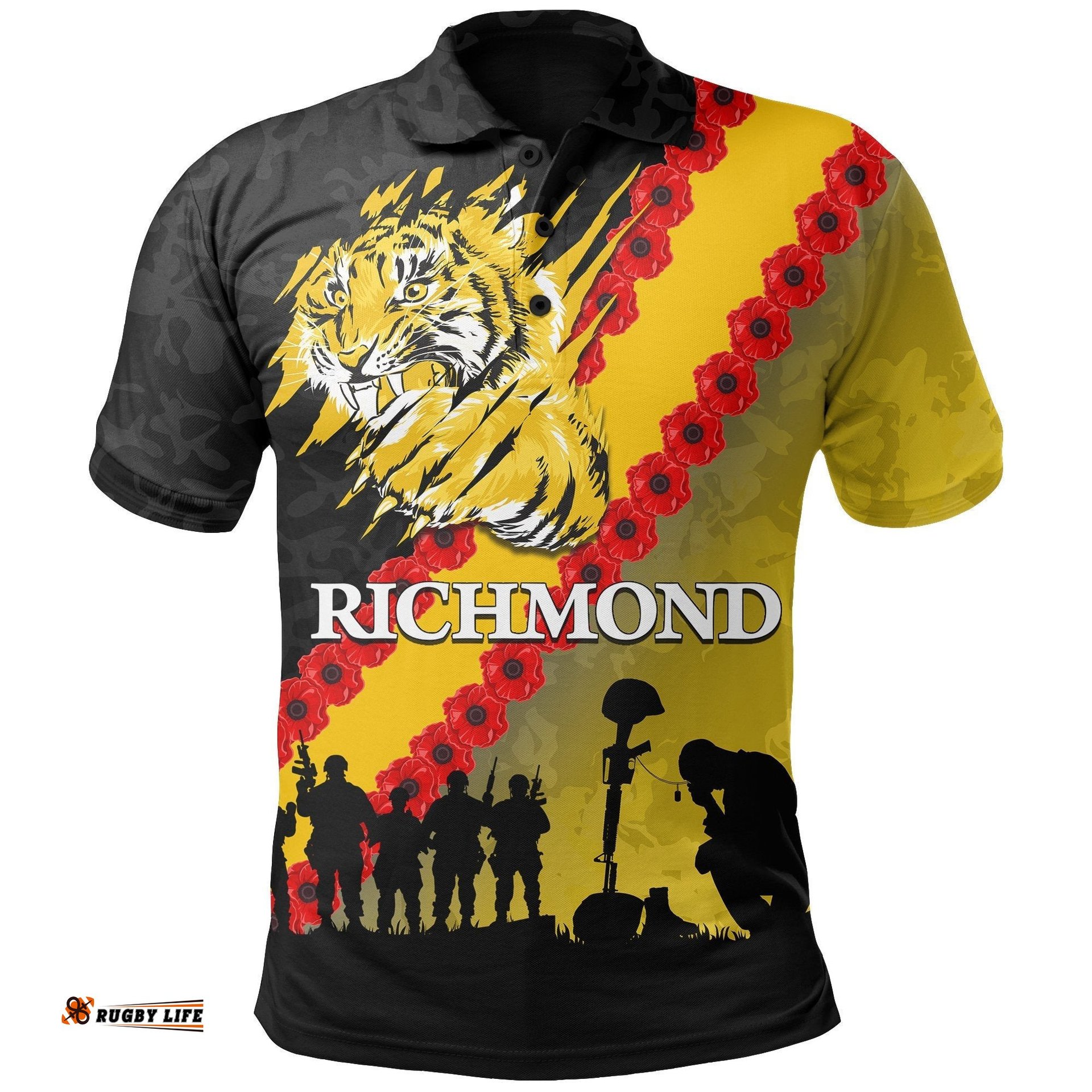 Richmond Tigers Polo Shirt Anzac Day