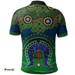 Torres Strait  Polo Shirt - Dhari And Dot Patterns