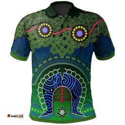 Torres Strait  Polo Shirt - Dhari And Dot Patterns
