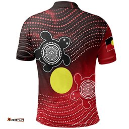 Custom Aboriginal Polo Shirts - Indigenous Circle Dot Painting Style